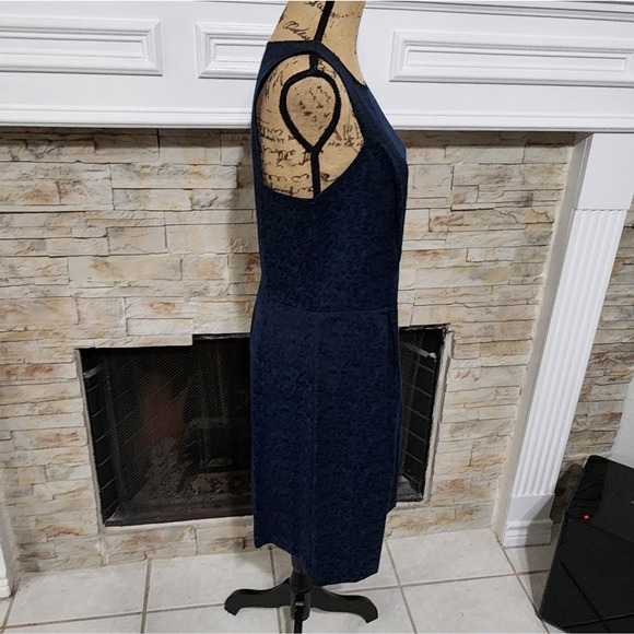 Loft black and blue Academia‎ bodycon sheath dress size 8T TALL - Picture 2 of 7